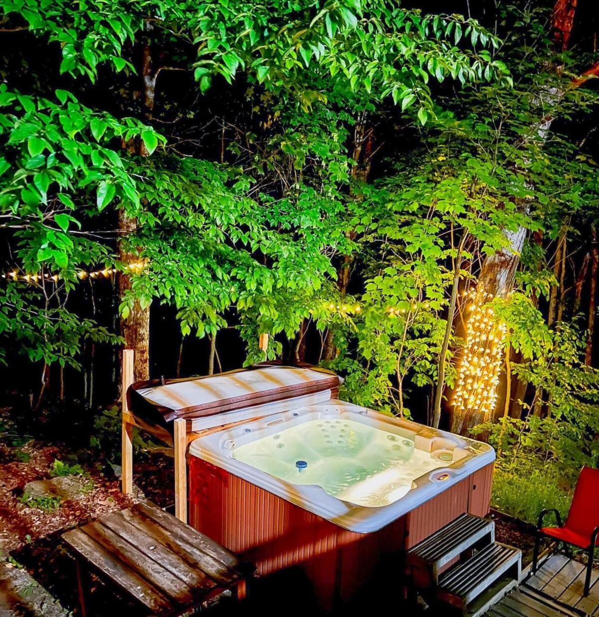 Log With Hot Tub And View *
